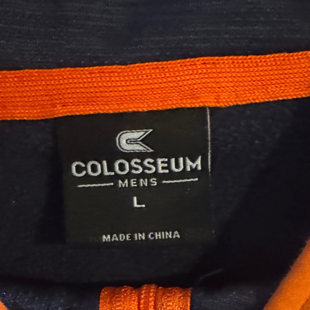 University of Virginia Colosseum Men’s Navy and Orange Quarter-Zip Sweater - Picture 4 of 5